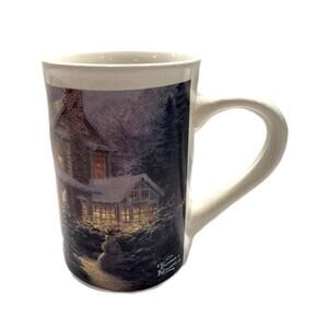 1993 Vintage Thomas Kinkade Christmas Moonlight Cottage Ceramic Coffee Mug